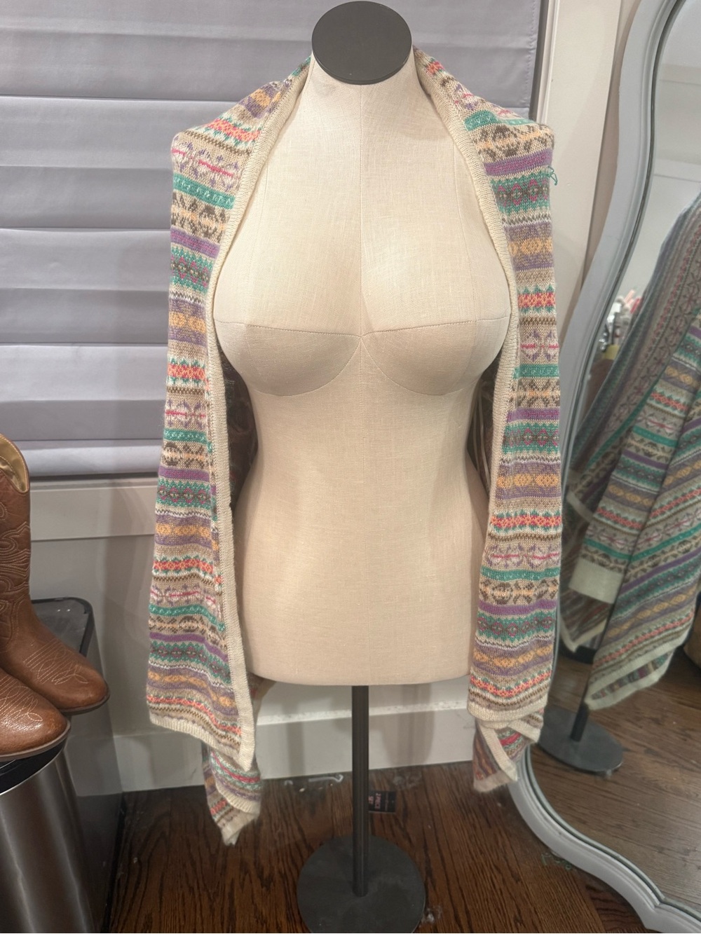 Lauren by Ralph Lauren Multicolor Fair Isle Knit Cardigan L/XL wool blend